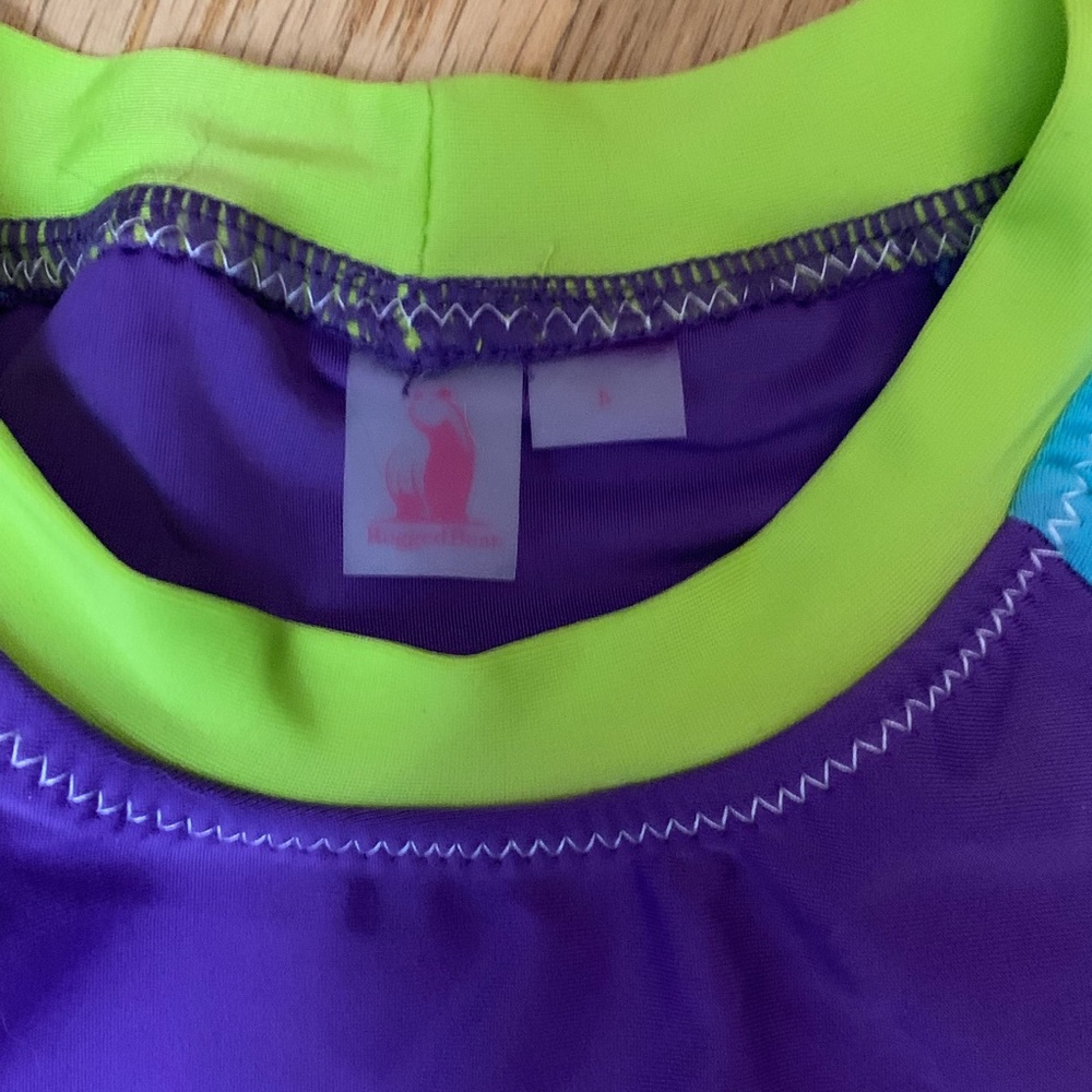 Girls two piece bathing suit with short sleeve top - Picture 4 of 5
